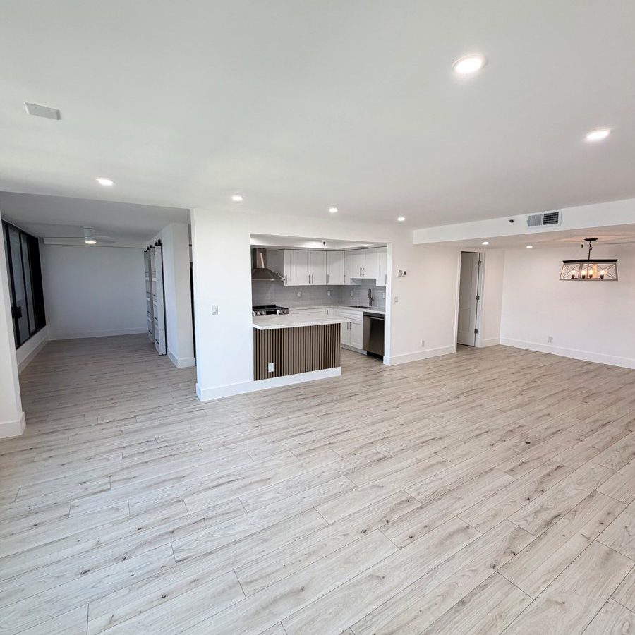 Jupiter Cove Condo Living Area Wide Plank Flooring