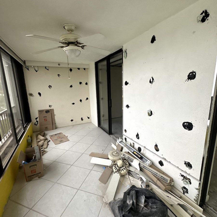 Jupiter Cove Condo Demolition Walls Stripped